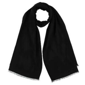 Alexander McQueen Graffiti Wool Silk Blend X-Large Scarf Black